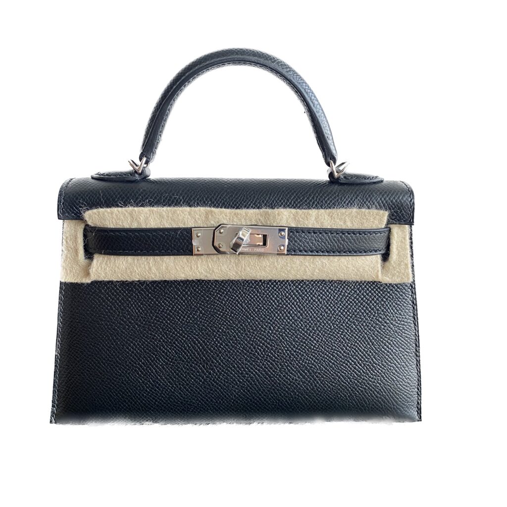 Hermès Mini Kelly 20 Black Epsom With Silver Hardware - AG Concierge Fzco