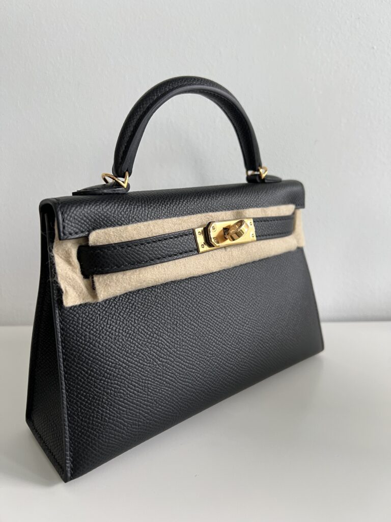 HM KELLY MINI 20 MEDIUM GREY EPSOM GOLD HARDWARE