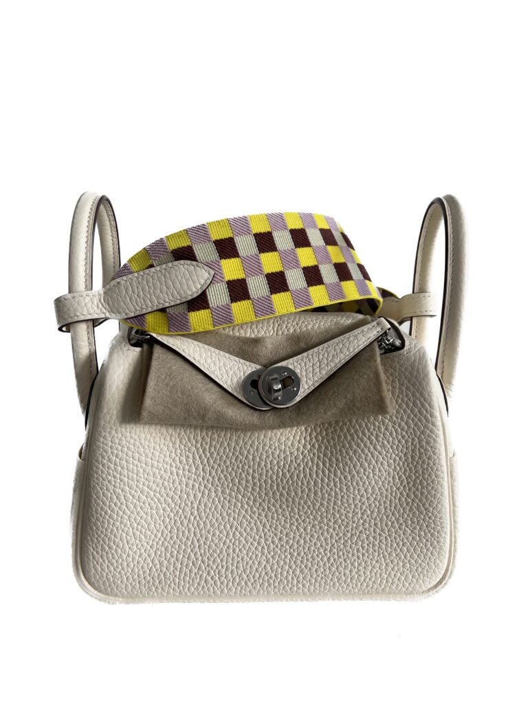 Hermes Lindy bag mini Jaune citron Clemence leather Silver hardware