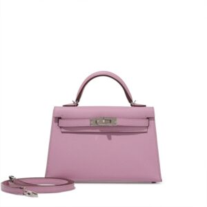 Hermès Mini Kelly 20 Mauve Sylvestre Epsom With Silver Hardware