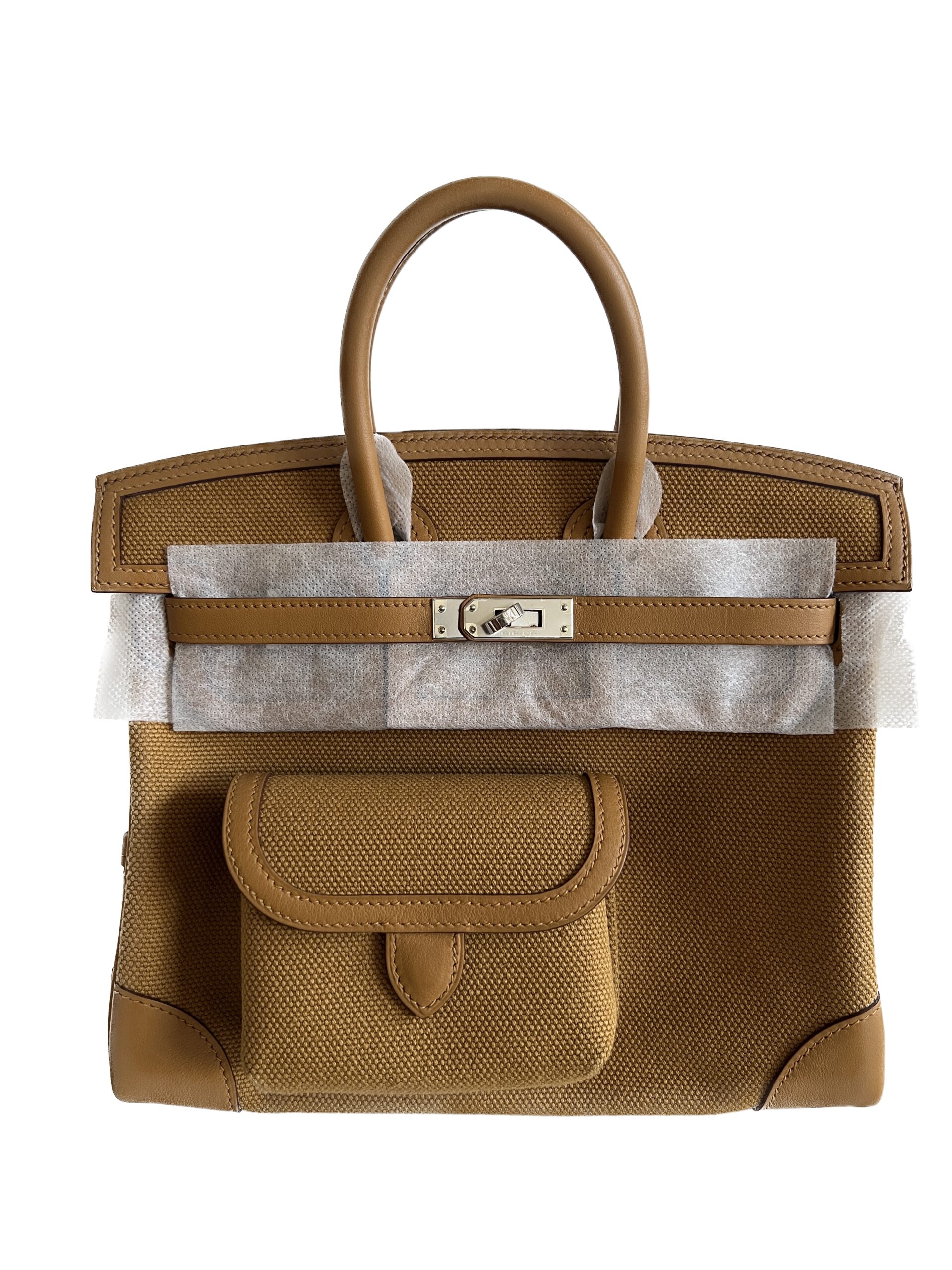 Hermès Birkin 25 Cargo Desert/Sesame Toile Goeland Swift With