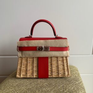 Hermes Mini Kelly 20 Rouge Casaque / Pink Chèvre