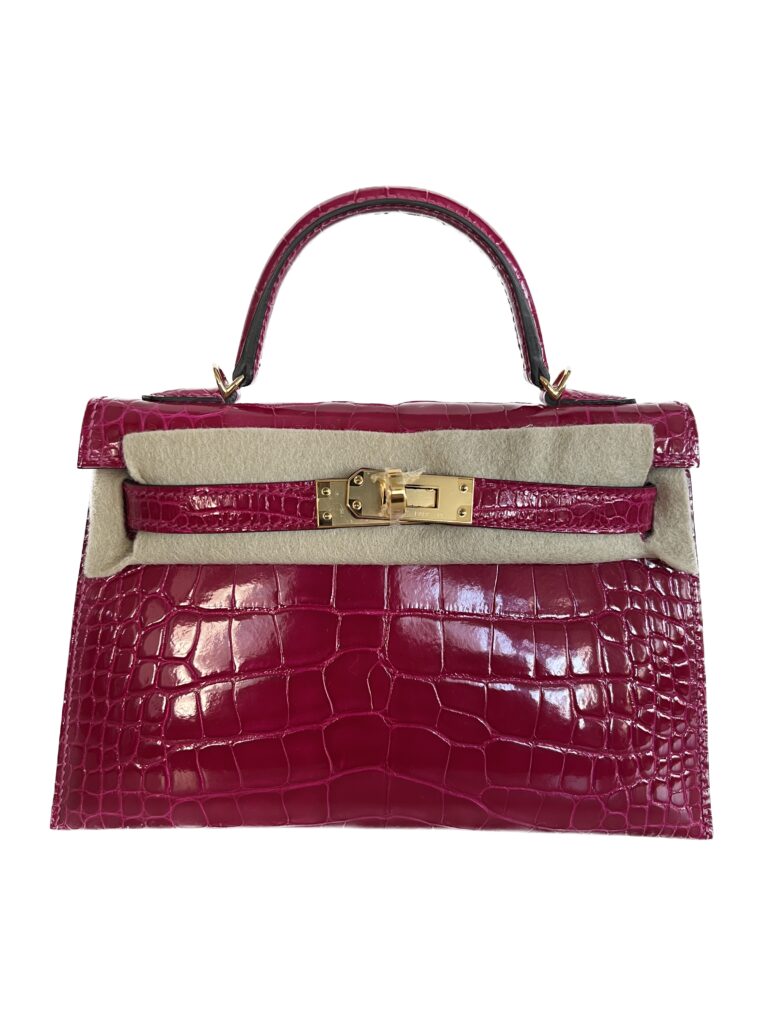 Hermès Mini Kelly 20 Framboise Alligator Mississippiensis With