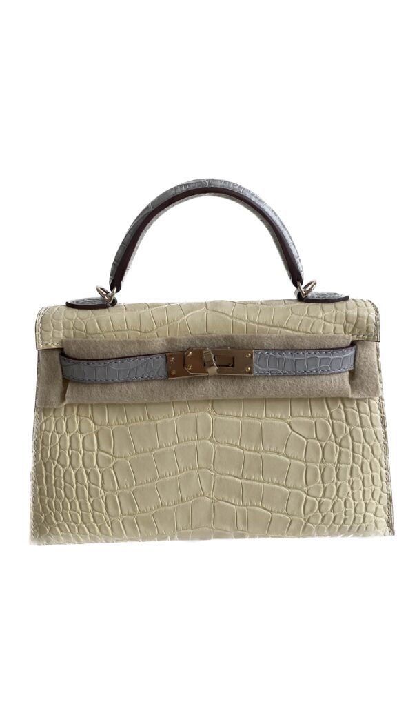 Hermès Mini Kelly HSS Vanille/Gris Perle Alligator