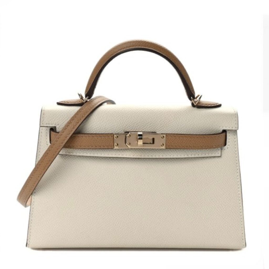 Hermès HSS Mini Kelly 20 Craie/Azelan Epsom With Gold Hardware