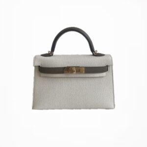 Hermès Mini Kelly HSS 20 Nata/Etoupe Chevre With Gold Hardware