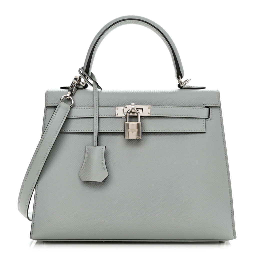 Hermès Kelly 25 Bleu Glacier Epsom With Silver Hardware – AG