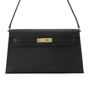 Hermès Kelly Elan Black Epsom With Gold Hardware