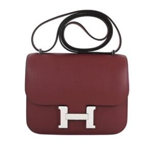 Hermès Constance Rouge Grenat Epsom Leather With Silver Hardware