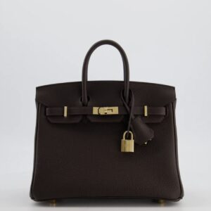 Hermès Birkin 25 Bai Brun Togo With Gold Hardware