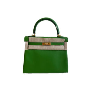 Hermès Kelly 25 Vert Yucca Swift With Gold Hardware