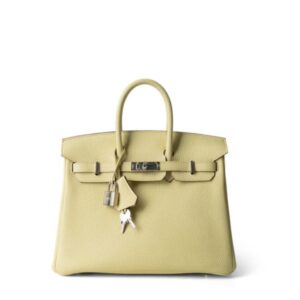 Hermès Birkin 25 Jaune Poussin Togo With Silver Hardware