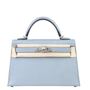 Hermès Mini Kelly 20 Gris Pantin Epsom With Silver Hardware