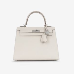 Hermès Kelly 25 New White Epsom With Silver Hardware