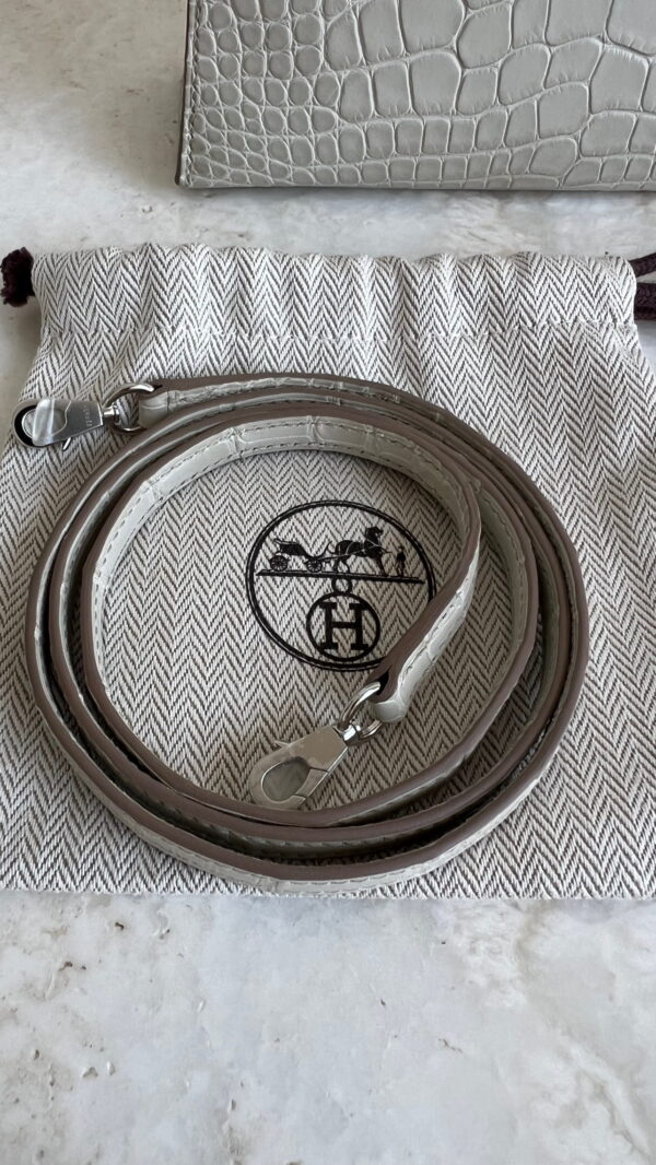 Hermès Mini Kelly Beton Alligator Mississippiensis With Silver Hardware