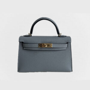Hermès Mini Kelly 20 Gris Pantin Epsom With Gold Hardware