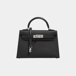 Hermès HSS Mini Kelly Black/Bordeaux inside Epsom With Silver Hardware