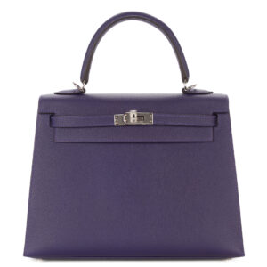 Hermès Kelly 25 Purple Epsom With Silver Hardware