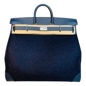 Hermès HAC 40 Bleu Nuit/Bleu de Malte Laine/Evercolor With Silver Hardware