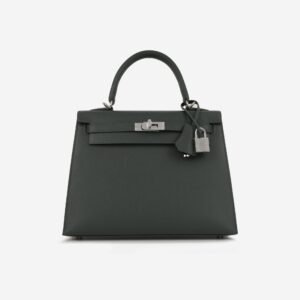 Hermès Kelly 25 Vert Mangrove Epsom With Silver Hardware