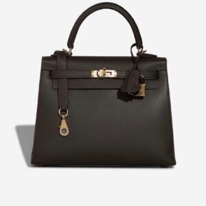 Hermès  Kelly 25 Bai Brun Epsom With Gold Hardware